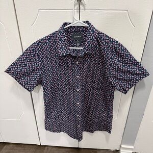 NWOT Bonobos Blue Floral Slim Fit Short Sleeve Button Down